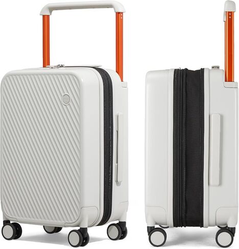 mixi Large Capacity Expandable Carry On Luggage Airline Approved 20'' Lightweight Luggage Wide Handle PC Hardshell Suitcases with Spinner Wheels & TSA Lock, Rock Gray in Saudi Arabia
