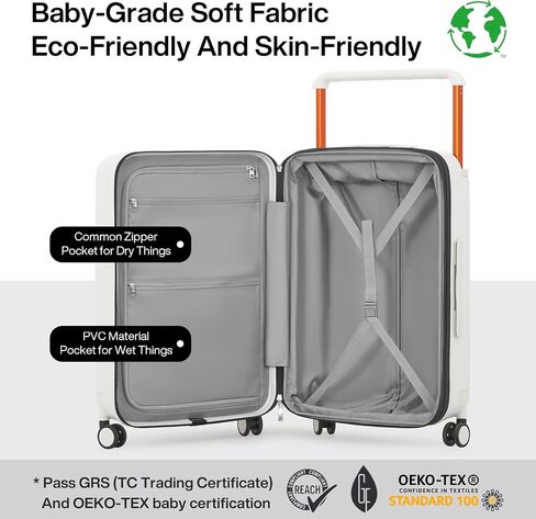 mixi Large Capacity Expandable Carry On Luggage Airline Approved 20'' Lightweight Luggage Wide Handle PC Hardshell Suitcases with Spinner Wheels & TSA Lock, Rock Gray in Saudi Arabia
