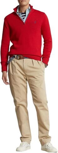 POLO RALPH LAUREN Men's Quarter-Zip Wool Blend Sweater (X-Large, Red) in Saudi Arabia