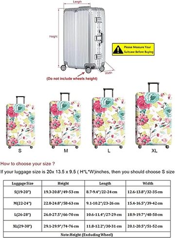 Suitcase Cover Protectors 24 28 30 Inch Luggage Cover Elastic Travel Trolley Protector S Fit 19-20 Inch Suitcase Black in Kuwait