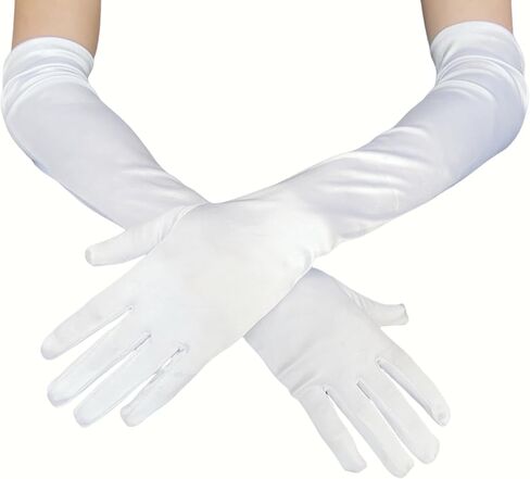 قفازات طويلة للنساء أزياء الهالوين الرسمية لحفلات الأوبرا 20 ثانية بطول الكوع قفازات قابلة للتمدد in Kuwait