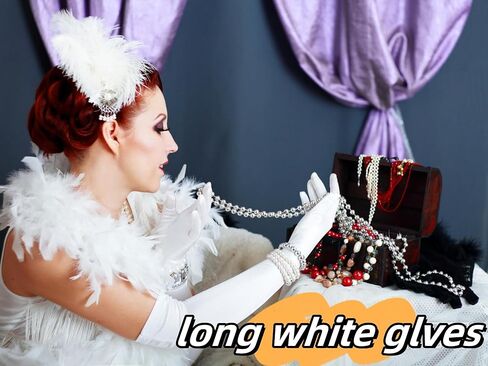 قفازات طويلة للنساء أزياء الهالوين الرسمية لحفلات الأوبرا 20 ثانية بطول الكوع قفازات قابلة للتمدد in Kuwait