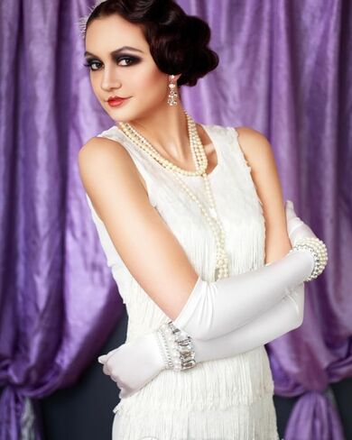 قفازات طويلة للنساء أزياء الهالوين الرسمية لحفلات الأوبرا 20 ثانية بطول الكوع قفازات قابلة للتمدد in Kuwait