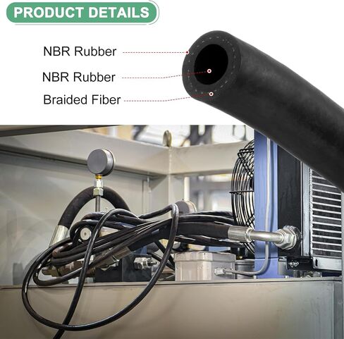 خراطيم زيت التشحيم، 5/8 بوصة 16 مم معرف 25 مم OD 4.9 قدم طول NBR خرطوم مطاطي أنابيب الضغط العالي خرطوم أنبوب أنبوب لنقل الهواء/المياه بالغاز المضغوط/المعدات الصغيرة in Kuwait