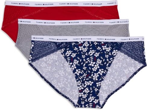 Tommy Hilfiger Women's Cotton Lace Bikini Underwear Panty, Multipack in Kuwait