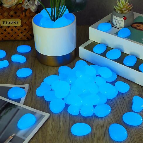 Landical 200 Pcs Glow in the Dark Rocks for Garden,Dark Blue,1.8 Inch in Saudi Arabia