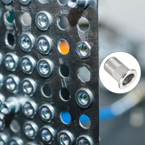 Sealed Rivet Nuts (M5) 20Pcs, 304 Stainless Steel Blind Closed End Threaded Insert Nuts - for Furniture Mechanical Fasteners, Silver Tone in Saudi Arabia