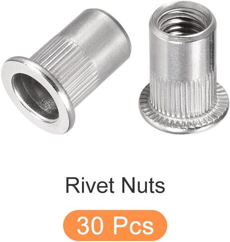 Sealed Rivet Nuts (M5) 20Pcs, 304 Stainless Steel Blind Closed End Threaded Insert Nuts - for Furniture Mechanical Fasteners, Silver Tone in Saudi Arabia