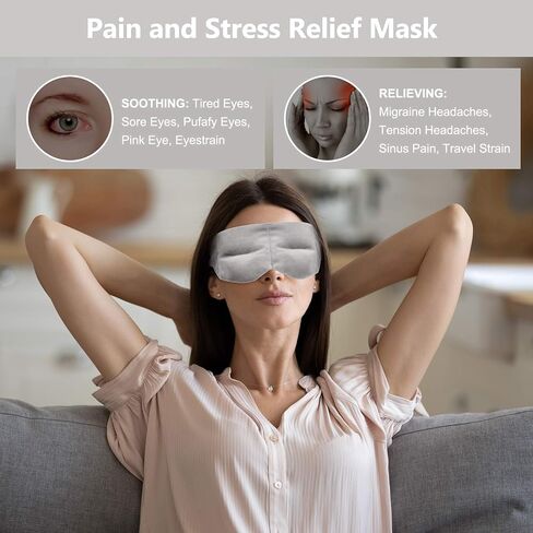 Weighted Sleep Mask Pain Relief Mask, Cooling Sleep Eye Mask, Cold Therapy Compression for Headache, Migraine, Sinus Pain, Puffy Eyes, Dry Eyes, Light Blocking Eye Pillow, Cotton Eye Cover Sleeping in Saudi Arabia