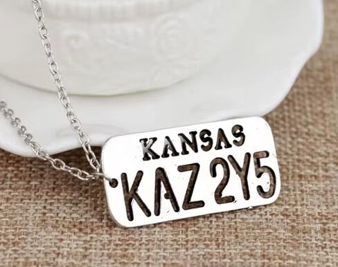 Supernatural TV Show Fantasy Horror Drama Magic Pentagram Kaz 2Y5 Angel Wings Winchester Dean Sam Castiel 1.5" Charm Pendant Necklace in Saudi Arabia