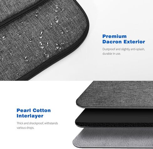 Dadanism 13.3 Inch Tablet Sleeve Shoulder Bag Carrying Case for New MacBook Neo 13" 2026, MacBook Air M5/M4 13", iPad Air M4/M3 13", iPad Pro M5/M4 13", Galaxy Tab S10+/S9 FE+/S9+ 12.4", Black & Gray in Kuwait