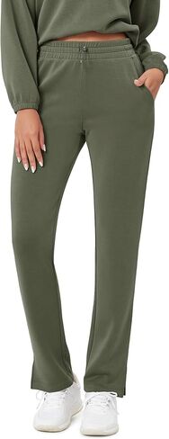 ODODOS Women's Modal Soft Split-Hem High Waist Pants with Pockets Adjustable Shockcord Casual Lounge Pants in Kuwait