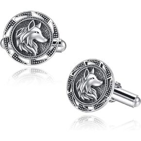 Wolf Cufflinks 925 Sterling Silver Cufflinks for Men Suit Accesorries Cufflinks Jewelry Gifts for Men Husband