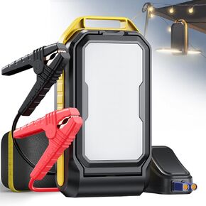 AUXITO Jump Starter: 7000A Portable Car Battery-Jumper for All Gas or up to 12L Diesel, 3 in 1 Multi-Function 12V Jump Box with 4000LM Camping Light and 16000mAh Power Bank
