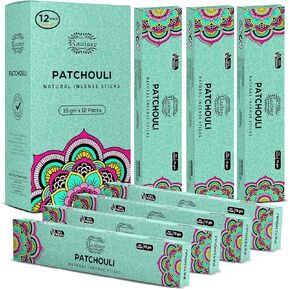 raajsee Incense Sticks Assorted Pack (180 gm), 100% Pure Organic Natural Hand Rolled Free from Chemicals - Perfect for Aromatherapy, Cleansing, Meditation, and Church (12 Pack)