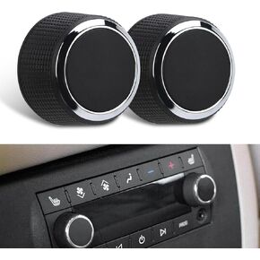 2 PCS Car Volume Knob, Plastic Non-slip Texture Radio Control Knob, Personalized Modification Replacement OEM #22912547 Accessories, Compatible with Cadillac Chevrolet GMC (Black)
