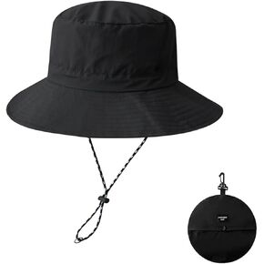 Waterproof Bucket Rain Hat for Men Women, Outdoor Fishing Hat Foldable UV Protection Sun Hat Quick Dry Packable Hat