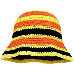 Molodo Crochet Bucket Hat for Women Knitted Fisherman Hat for Autumn Winter Trendy Handmade Bucket Cap for Travel Fishing Hat
