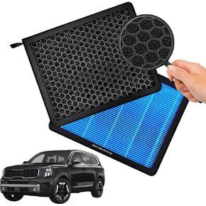 Cabin Air Filter CF10735 Fits Genesis G70, G80, G90, GV70, GV80, Hyundai Equus, Genesis, Kia K900, Stinger, Telluride, Honeycomb Structure and Activated Carbon Beads, Durable and Sturdy