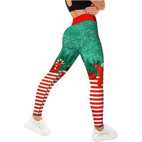 Christmas Leggings for Women High Waist Christmas Pants Women Christmas Tights for Running and Cycling
