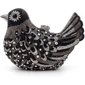 Rhinestone Bird Clutch Purse Women's Full Crystal Evening Bag for Wedding Party Handbag