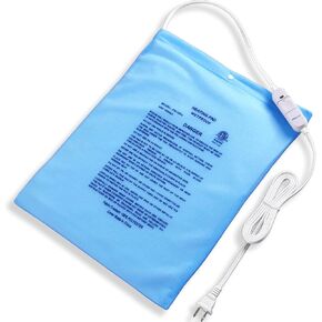 Boncare® Small Heating Pad Without Auto Shut Off for Cramps and Back Pain Relief, High and Low Temperature Settings Classical Vinyl Hot Electric Heat Pad with Washable Cover Sky Blue (12"x 15", 1)