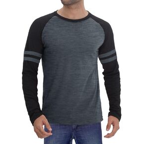 Decrum Raglan Shirt Men - Soft Sports Jersey Long Sleeve Baseball Shirts for Men