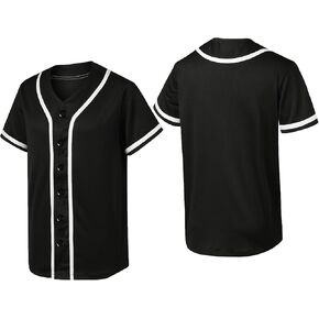 Blank Baseball Jersey for Men and Women Baseball Button Down Short Sleeve Shirts Sports Uniform