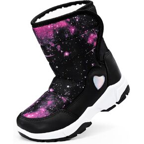 Girls Snow Boots Water-Resistant Warm Fur Lined Anti-Slip Winter Boots for Toddler/Little Kid/Big Kid
