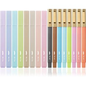 Mr. Pen- Aesthetic Highlighters and Pens No Bleed, 16 Pack, Pastel Color Bible Highlighters No Bleed, Black Ink Bible Pens, Highlighter Pens, No Bleed Highlighters for Bibles, Bible Pens