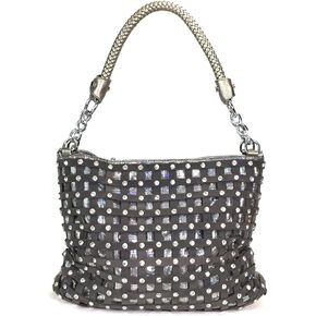 Sparkle Rhinestone Suede Hobo Handbag