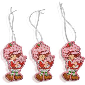 Strawberry Shortcake Air Freshener | Strawberry Air Freshner Car | Strawberry Shortcake Collectibles Gift | Strawberry Scented Air Freshener | 3-Pack | Officially Licensed