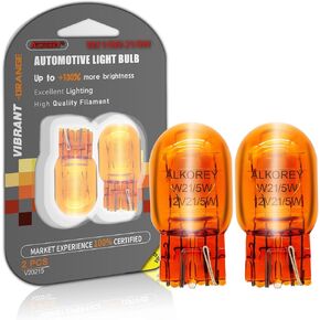 ALKOREY-T20 W21/5W 7443 Turn Signal Bulbs,2100K Amber 12V 21/5W Automotive Light Bulb,Car Mini Lamps,Ideal for Parking,2 Pack