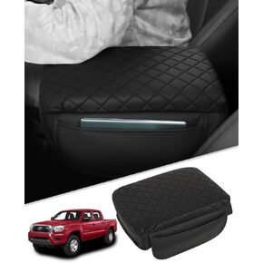 for Toyota Tacoma Center Console Cover Armrest Cover Tacoma Accessories 2005-2015 Black Console Cushion Lid Protector with Pockets