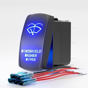 Windshield Washer Wiper Rocker Switch, Momentary (ON)-ON-Off Toggle, for Marine Boat, Golf Cart, Automotive, UTV RZR, Truck, Camper, RV