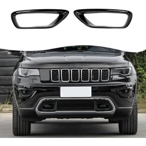 Jimen Compatible with 2018-2020 Jeep Grand Cherokee Front Fog Light Cover Trim (Black)