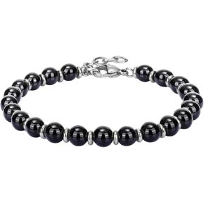 Mens Bracelet Trendy beaded bracelets, Stainless Steel Bracelet Chain Bracelet with Clasp Adjustable (Model:RD-JN1294)