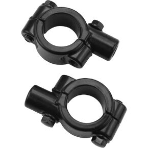 8mm 7/8" Handlebar Mirror Mount Holder Clamp Adaptor Thread Black For Motorcycles ATV Scooter Black(Pack of 2)