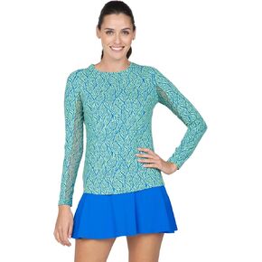 IBKUL Athleisure Wear واقي من الشمس UPF 50+ Icefil Cooling Tech Sally Print كم طويل رقبة دائرية - 12655 in Kuwait