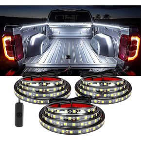 YUGUANG 3Pcs 60 Inch Truck Bed Lights, 6000K White LED Truck Bed Lights Waterproof with On/Off Switch Truck Bed LED Light Strip for Truck, Cargo, Pickup, SUV