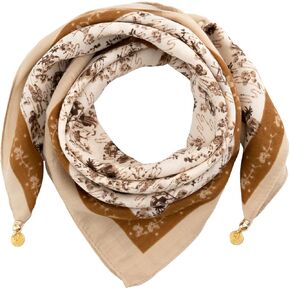 Scarf for Women Lightweight Scarves with Magnetic Clasp Classic Floral Patterns Fashion Neck Handbag Scarf