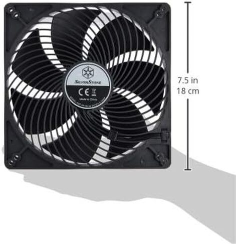 SilverStone SST-AP181 - مروحة تبريد لعلبة الكمبيوتر 180 مم، تدفق هواء عالي، أسود in Saudi Arabia