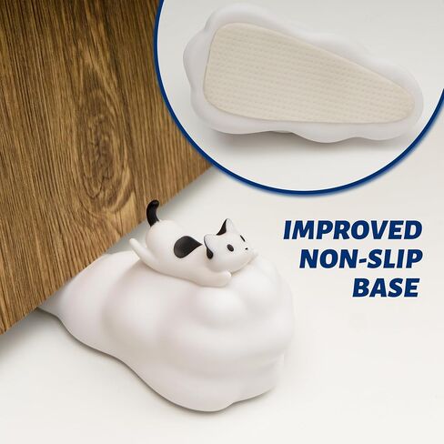 Cute Door Stopper, Cartoon Cat Cloud Door Stop, 1 Pack Decorative Door Wedge for Home and Office Floor, Flying Kitty, Blue(Patent Registering) in Saudi Arabia