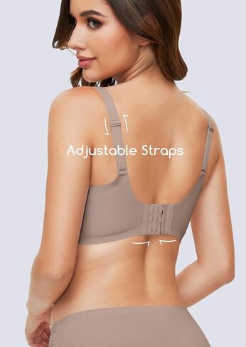 Womens Bras No Underwire Seamless Wireless Sleeping Bras Scalloped Deep V Bralettes Comfortable Everyday Bras in Saudi Arabia