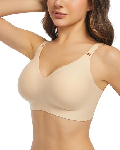 Womens Comfortable Wireless Bras with Support and Lift Seamless Push up Back Smoothing Comfort Everyday Bra in Saudi Arabia