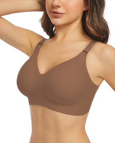 Womens Comfortable Wireless Bras with Support and Lift Seamless Push up Back Smoothing Comfort Everyday Bra in Saudi Arabia