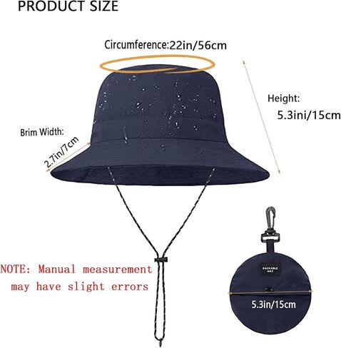 Waterproof Bucket Rain Hat for Men Women, Outdoor Fishing Hat Foldable UV Protection Sun Hat Quick Dry Summer Beach Fishing in Saudi Arabia