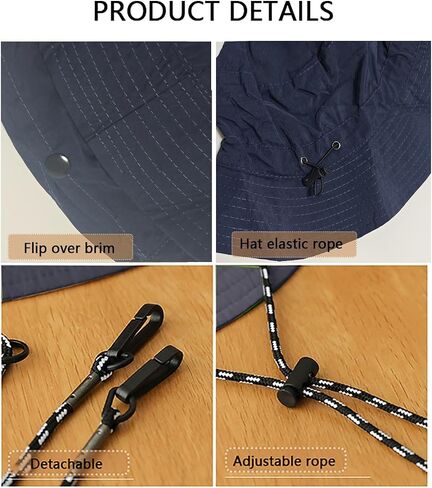 Waterproof Bucket Rain Hat for Men Women, Outdoor Fishing Hat Foldable UV Protection Sun Hat Quick Dry Summer Beach Fishing in Saudi Arabia