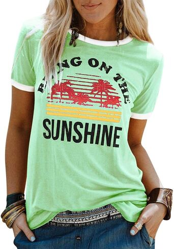 Nlife Bring On The Sunshine Graphic Long Sleeves Tees Blouses for Women Tops Sweaters for Women in Kuwait