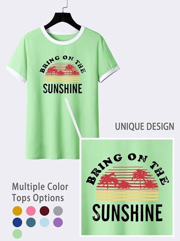 Nlife Bring On The Sunshine Graphic Long Sleeves Tees Blouses for Women Tops Sweaters for Women in Kuwait